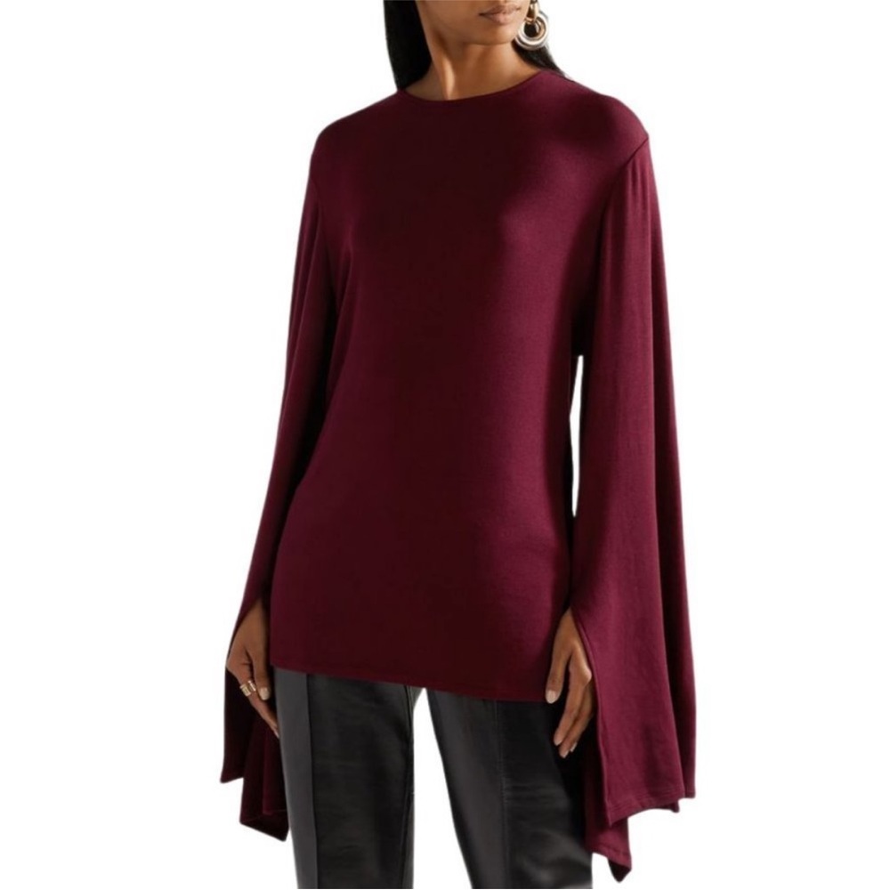 Sid Neigum Wide Sleeve Burgundy Top